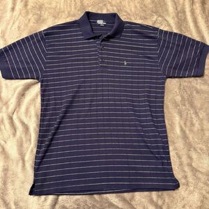 Ralph Lauren Polo Men's Short Sleeve Polo Shirt Size XL Blue Striped‎